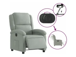 Poltrona*vidaxl Poltrona reclinável elétrica veludo -claro Cinzento
