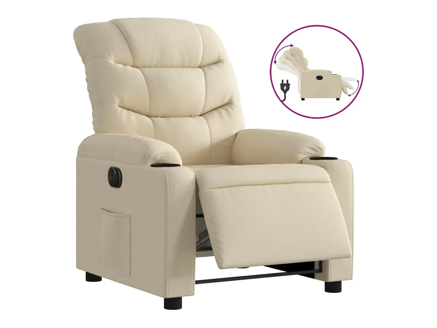 Sale Poltrona reclinável elétrica tecido cor PT543222 Creme