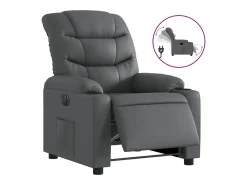 Poltrona* Poltrona reclinável elétrica couro artificial PT561366 Cinzento
