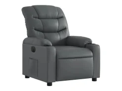 Poltrona* Poltrona reclinável elétrica couro artificial PT561366 Cinzento
