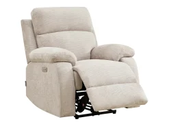 Poltrona*Vente-unique Poltrona reclinável elétrica com massagem em tecido chenille KOCENI Bege