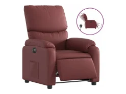 Poltrona*vidaxl Poltrona reclinável elétrica couro artificial tinto Vermelho