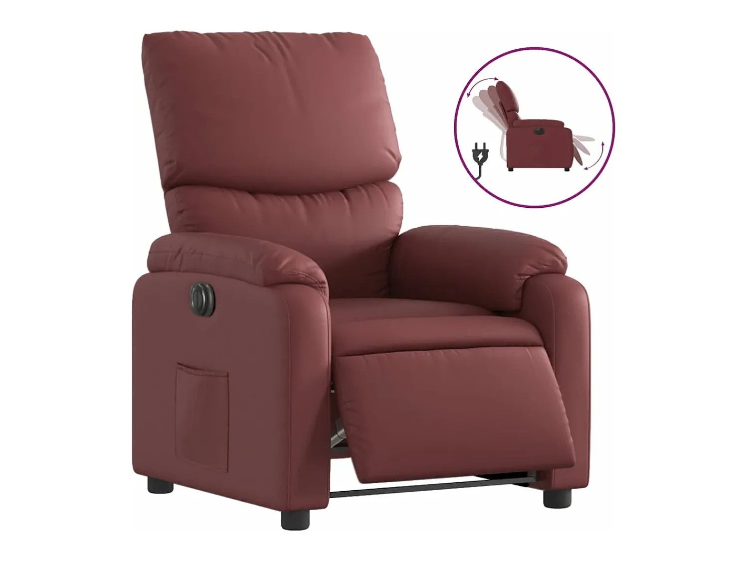 Poltrona*vidaxl Poltrona reclinável elétrica couro artificial tinto Vermelho