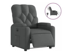 Poltrona| Poltrona reclinável elétrica tecido -escuro PT512726 Cinzento