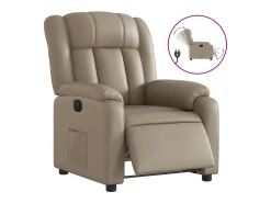 Poltrona|vidaxl Poltrona reclinável elétrica couro artificial cor cappuccino Castanho