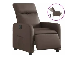 Poltrona* Poltrona reclinável elétrica couro artificial PT213036 Castanho
