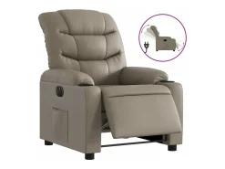 Poltrona| Poltrona reclinável elétrica couro artificial cor cappuccino PT380128 Castanho