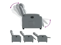 Poltrona|vidaxl Poltrona reclinável elétrica couro artificial Cinzento
