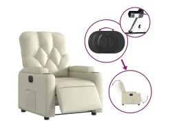 Poltrona reclinável elétrica couro artificial cor PT616555^ Poltrona