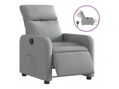 Poltrona*vidaxl Poltrona reclinável elétrica tecido -claro Cinzento