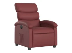 Poltrona*vidaxl Poltrona reclinável elétrica couro artificial vermelho tinto Bordeaux