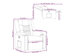 Poltrona*vidaxl Poltrona reclinável elétrica couro artificial Cinzento