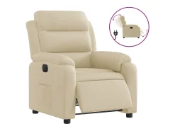 Hot vidaxl Poltrona reclinável elétrica tecido cor Creme
