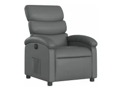 Poltrona* Poltrona reclinável elétrica couro artificial PT915146 Cinzento