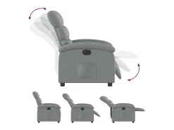 Discount vidaxl Poltrona reclinável elétrica tecido cinzento-claro Cinzento claro