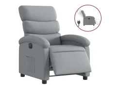 Discount vidaxl Poltrona reclinável elétrica tecido cinzento-claro Cinzento claro