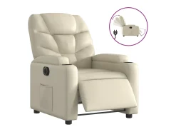 Clearance Poltrona reclinável elétrica couro artificial cor PT705355 Creme