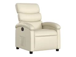 Poltrona| Poltrona reclinável elétrica couro artificial cor PT473713 Creme