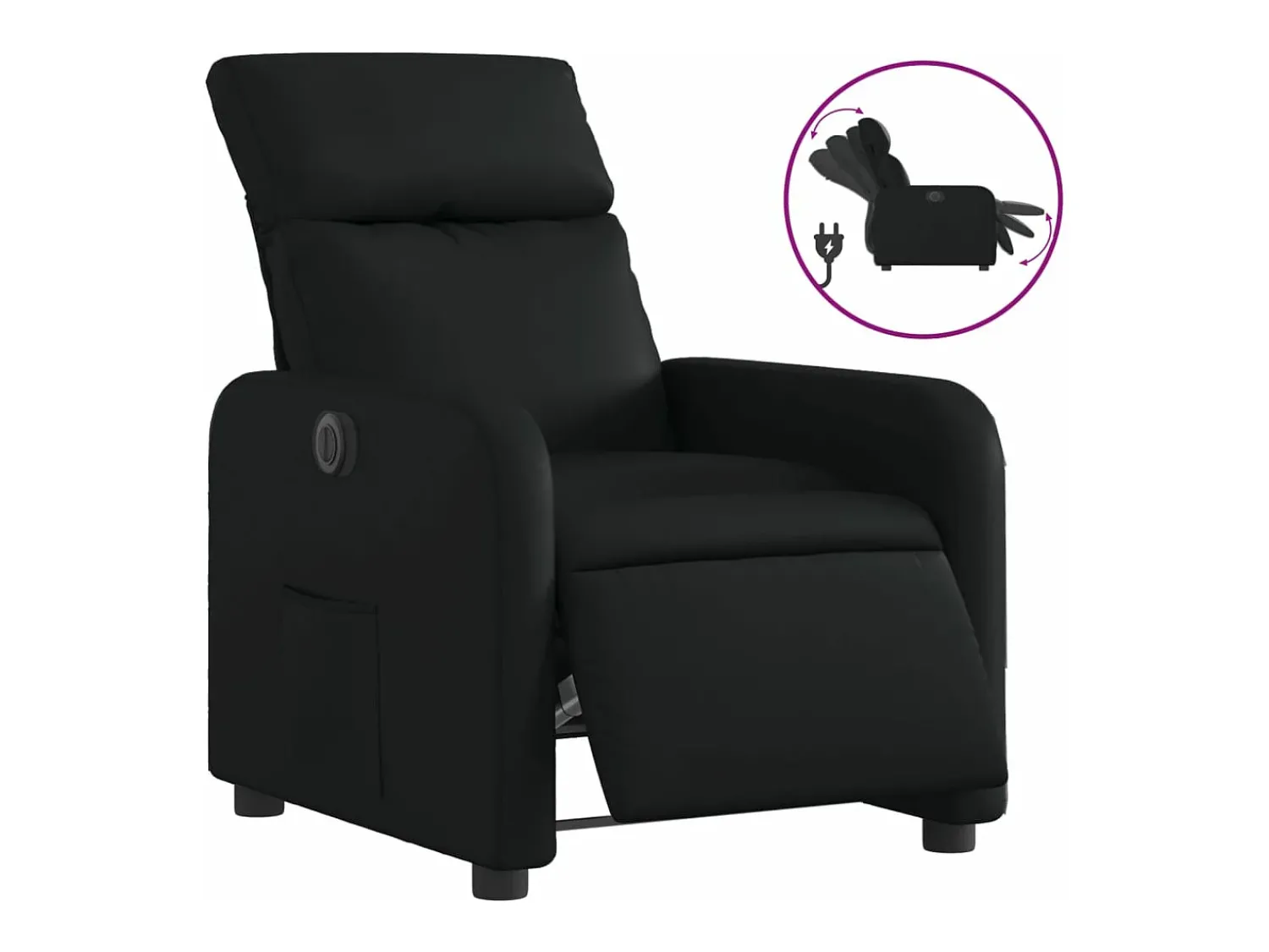 Online Poltrona reclinável elétrica couro artificial PT493632 Preto