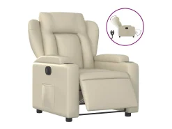 vidaxl Poltrona reclinável elétrica couro artificial cor^ Poltrona