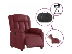 Poltrona reclinável elétrica couro artificial tinto PT964112^ Poltrona