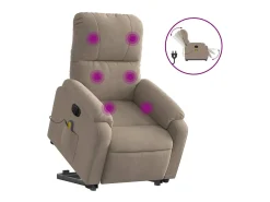 Poltrona*vidaxl Poltrona reclinável elétrica microfibra cinzento-acastanhado Taupe