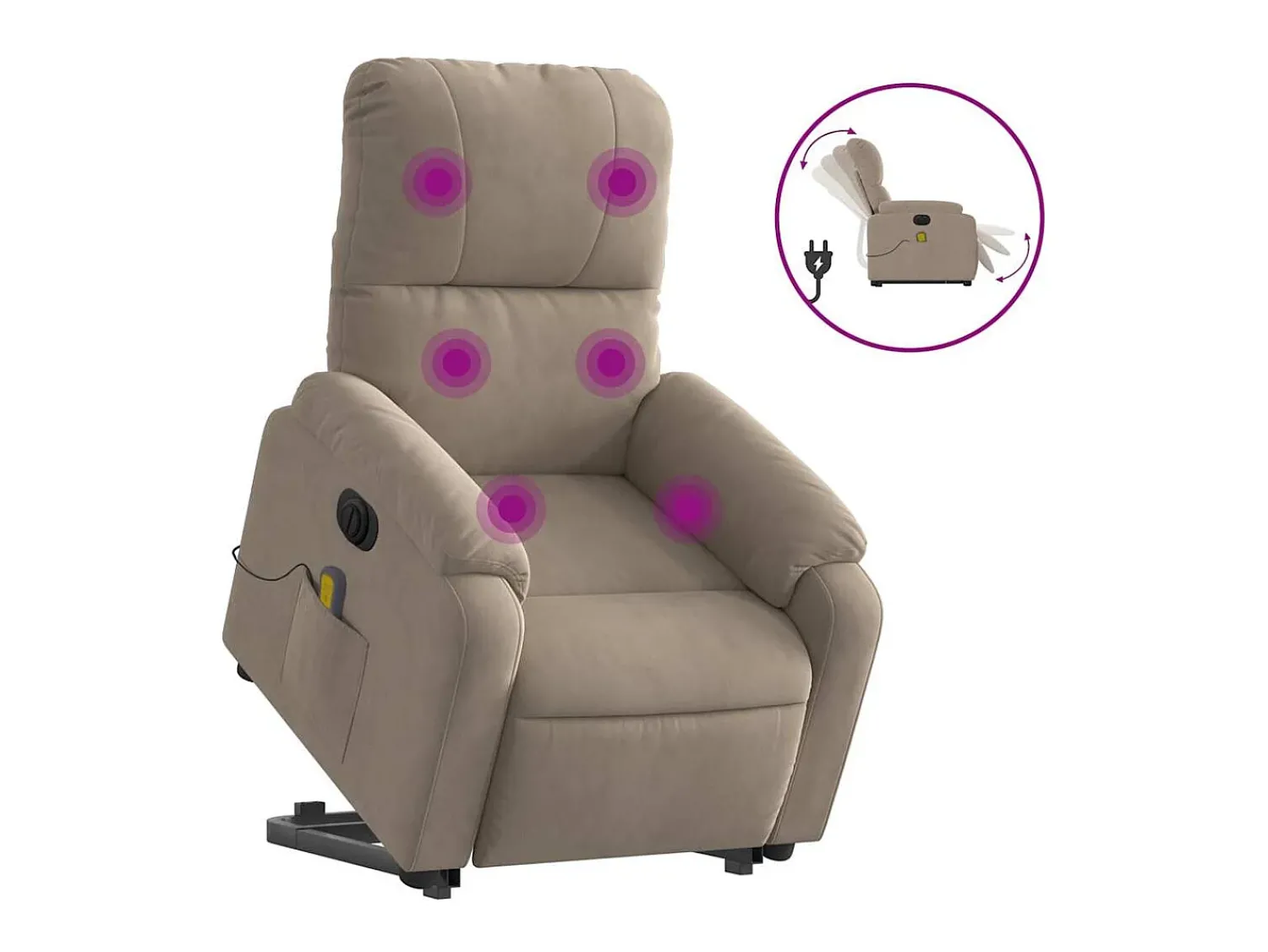 Poltrona*vidaxl Poltrona reclinável elétrica microfibra cinzento-acastanhado Taupe