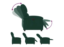 Best vidaxl Poltrona reclinável elétrica veludo -escuro Verde