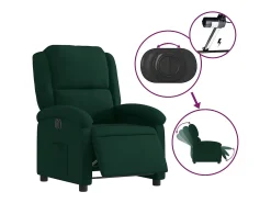Best vidaxl Poltrona reclinável elétrica veludo -escuro Verde