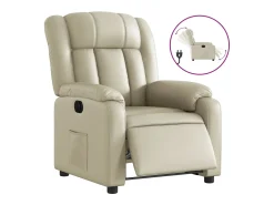 Sale Poltrona reclinável elétrica couro artificial cor PT958259 Creme