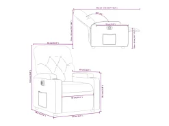 Poltrona*vidaxl Poltrona reclinável elétrica couro artificial cor Creme