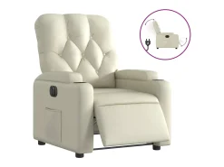 Poltrona*vidaxl Poltrona reclinável elétrica couro artificial cor Creme