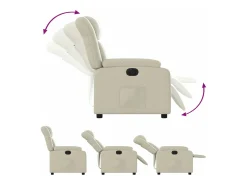 Poltrona|vidaxl Poltrona reclinável elétrica couro artificial cor Creme