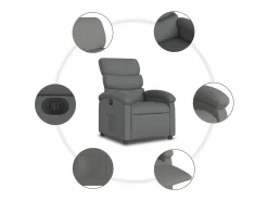 Poltrona|vidaxl Poltrona reclinável elétrica tecido -escuro Cinzento