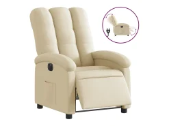 Poltrona|vidaxl Poltrona reclinável elétrica tecido cor Creme
