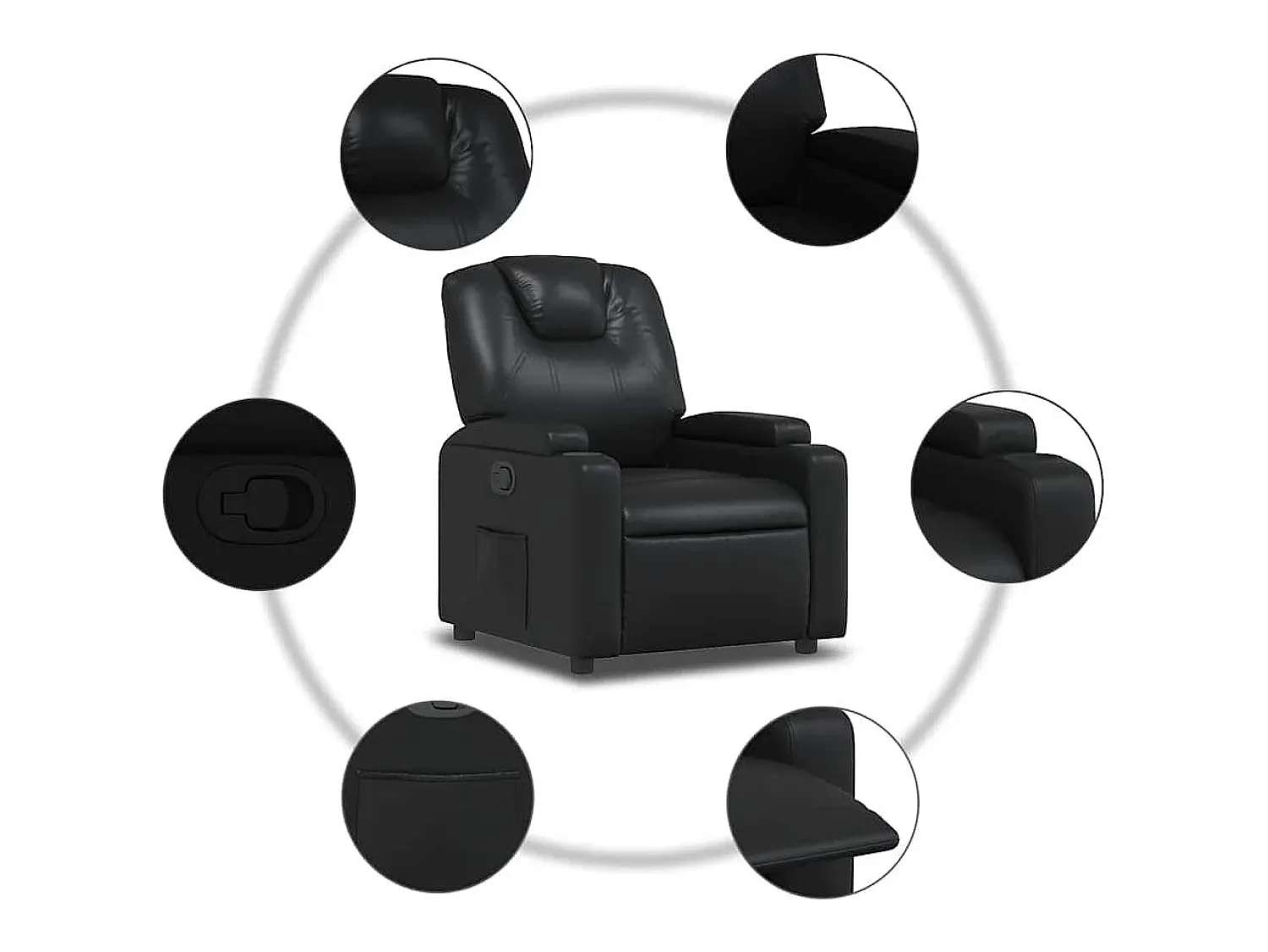 vidaxl Poltrona reclinável em couro sintético^ Poltrona