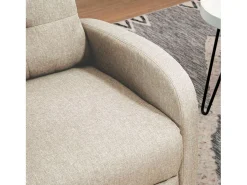 Clearance Poltrona reclinável manual da Dinamarca, 67x98x87 cm, com molas ensacadas. Bege