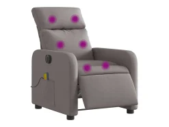 Poltrona reclinável massagens elétrica | Poltrona Confortável tecido cinza-acastanhado SHL807691^ Poltrona