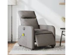 Poltrona reclinável massagens elétrica | Poltrona Confortável tecido cinza-acastanhado SHL807691^ Poltrona