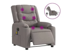 Poltrona reclinável massagens elétrica | Poltrona Confortável tecido cinza-acastanhado SHL158492^ Poltrona