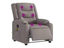 Poltrona reclinável massagens elétrica | Poltrona Confortável tecido cinza-acastanhado SHL158492^ Poltrona