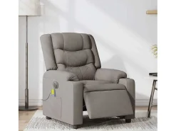 Poltrona reclinável massagens elétrica | Poltrona Confortável tecido cinza-acastanhado SHL158492^ Poltrona