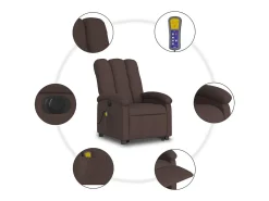 Poltrona| Poltrona reclinável massagens elétrica | Poltrona Confortável tecido -escuro SHL159307 Castanho