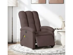 Poltrona| Poltrona reclinável massagens elétrica | Poltrona Confortável tecido -escuro SHL159307 Castanho