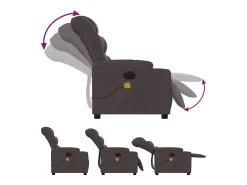 Poltrona| Poltrona reclinável massagens elétrica | Poltrona Confortável tecido -escuro SHL208170 Castanho