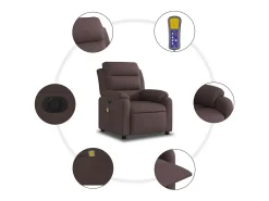 Poltrona reclinável massagens elétrica | Poltrona Confortável tecido -escuro SHL842580^ Poltrona