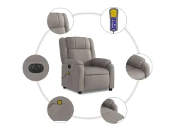 Poltrona| Poltrona reclinável massagens elétrica | Poltrona Confortável tecido cinza-acastanhado SHL926631 Taupe