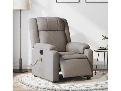 Poltrona| Poltrona reclinável massagens elétrica | Poltrona Confortável tecido cinza-acastanhado SHL926631 Taupe
