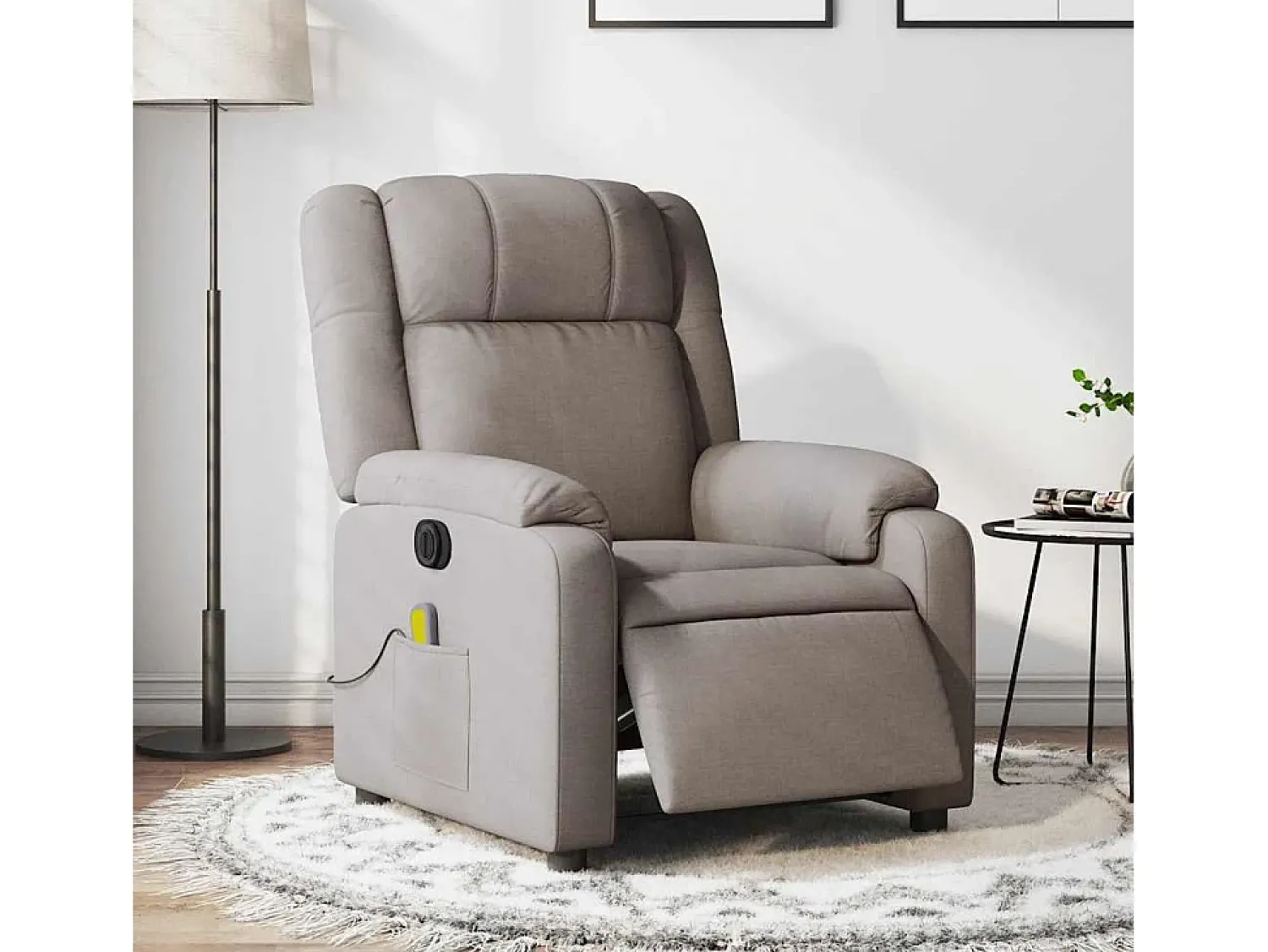 Poltrona| Poltrona reclinável massagens elétrica | Poltrona Confortável tecido cinza-acastanhado SHL926631 Taupe