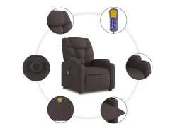 Poltrona reclinável massagens elétrica | Poltrona Confortável tecido -escuro SHL255812^ Poltrona